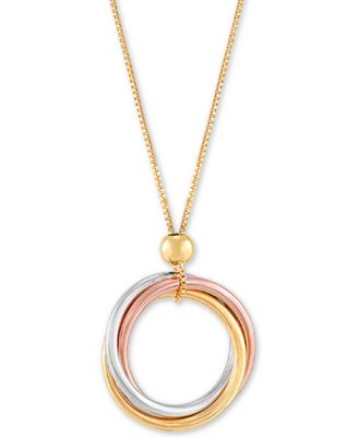 interlocking circle necklace rose gold