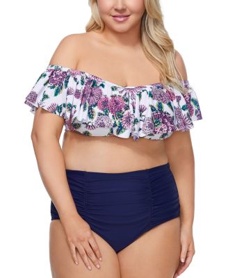 plus size flounce bikini top