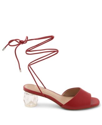 red sandals tie up