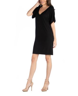 black vneck tshirt dress