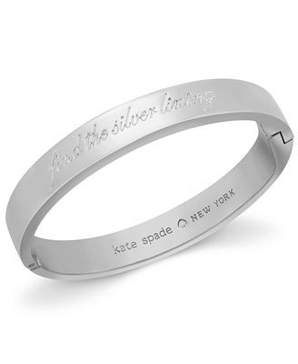 kate spade new york Bracelet, Silver-Tone Find The Silver Lining Idiom ...