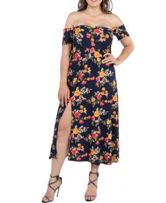 off shoulder summer dress plus size