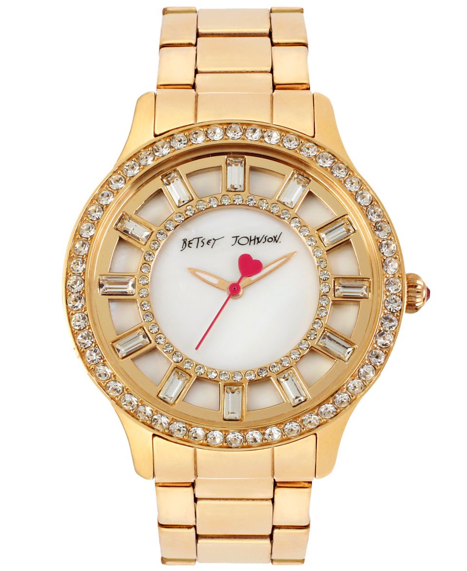 Betsey Johnson Watch, Womens Rose Gold Tone Stainless Steel Bracelet 40mm BJ00004 17   A Exclusive   Watches   Jewelry & Watches