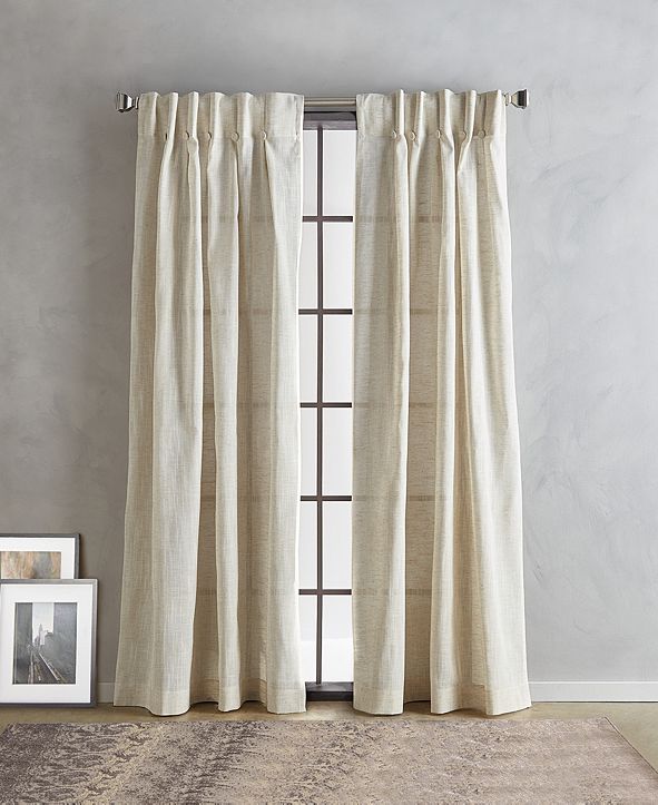 DKNY Linen 32" x 96" Inverted Pleat with Button Curtain Set & Reviews