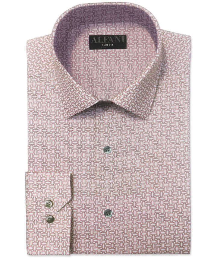Alfani Men's Slim-Fit Octagon-Tile-Print Dress Shirt, Created for Macy's & Reviews - Dress Shirts - Men - Macy's