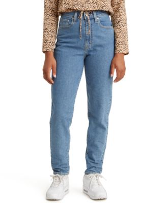 high rise tapered jeans