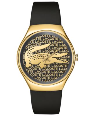 black and gold lacoste watch