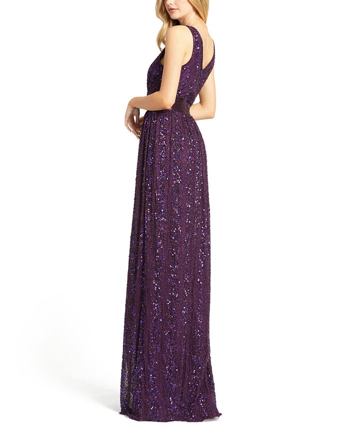 mac duggal sequin embellished gown