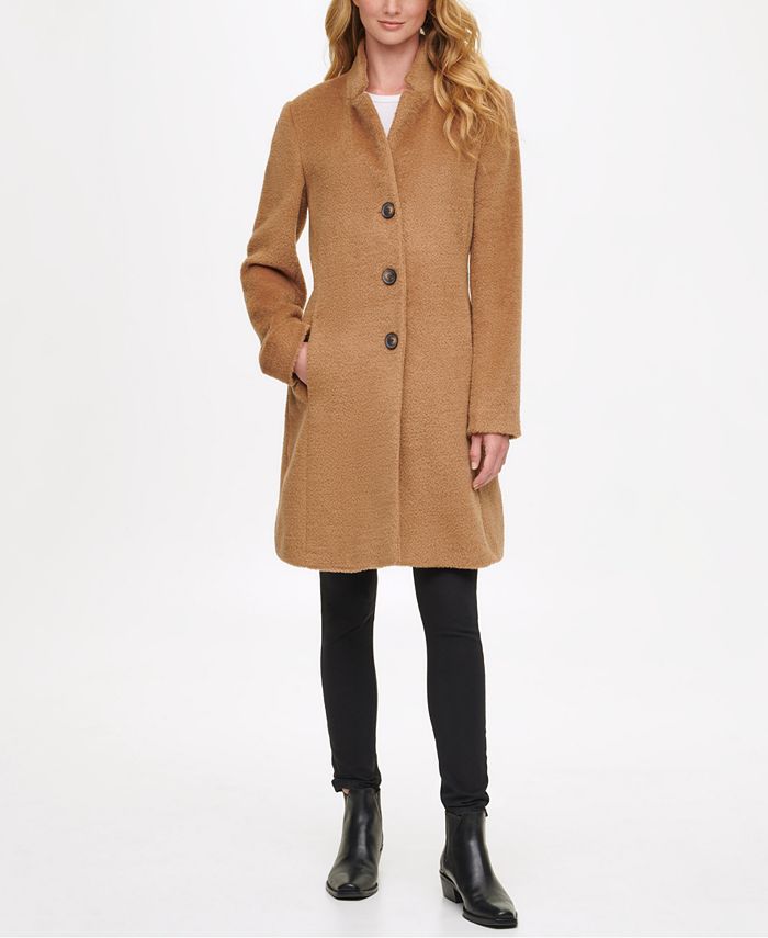 dkny single breasted walker coat
