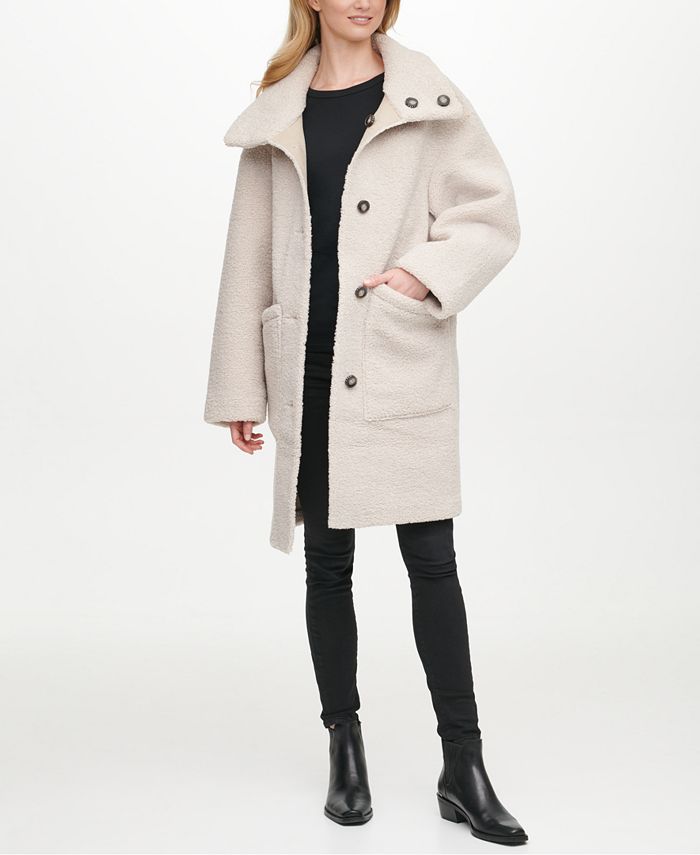 DKNY Reversible FauxShearlingLined Coat & Reviews Coats Women