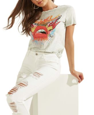 guess lips t shirt