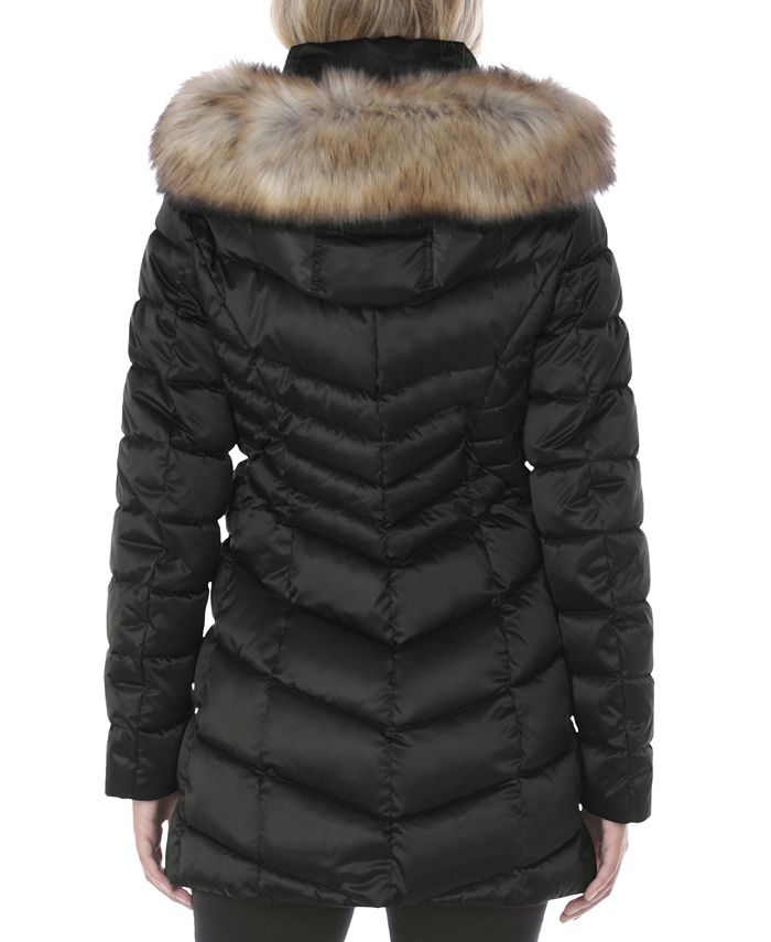 INC International Concepts INC Faux-Fur Trim Hooded Puffer Coat ...