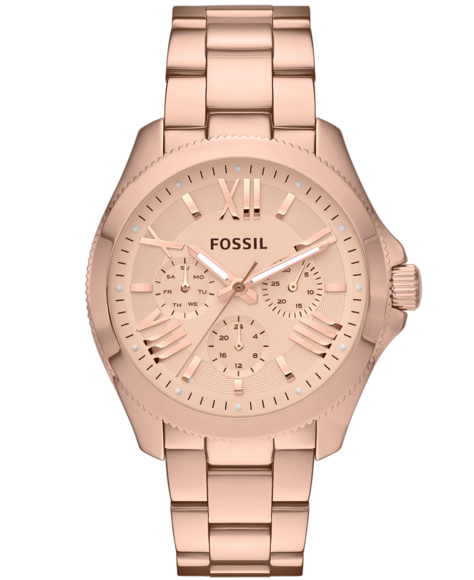 Fossil Womens Cecile Rose Gold Tone Stainless Steel Bracelet Watch 40mm AM4511   Watches   Jewelry & Watches