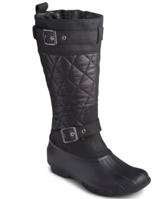womens black quilted boots