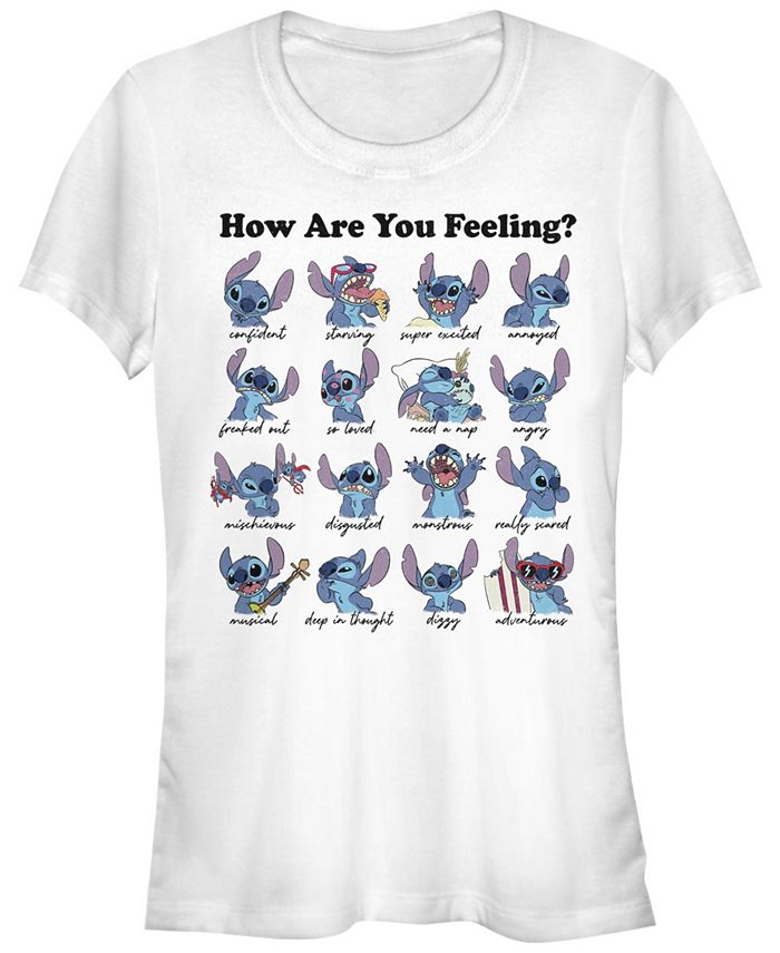 Fifth Sun Women S Disney Stitch Moods Short Sleeve T Shirt Reviews Tops Women Macy S