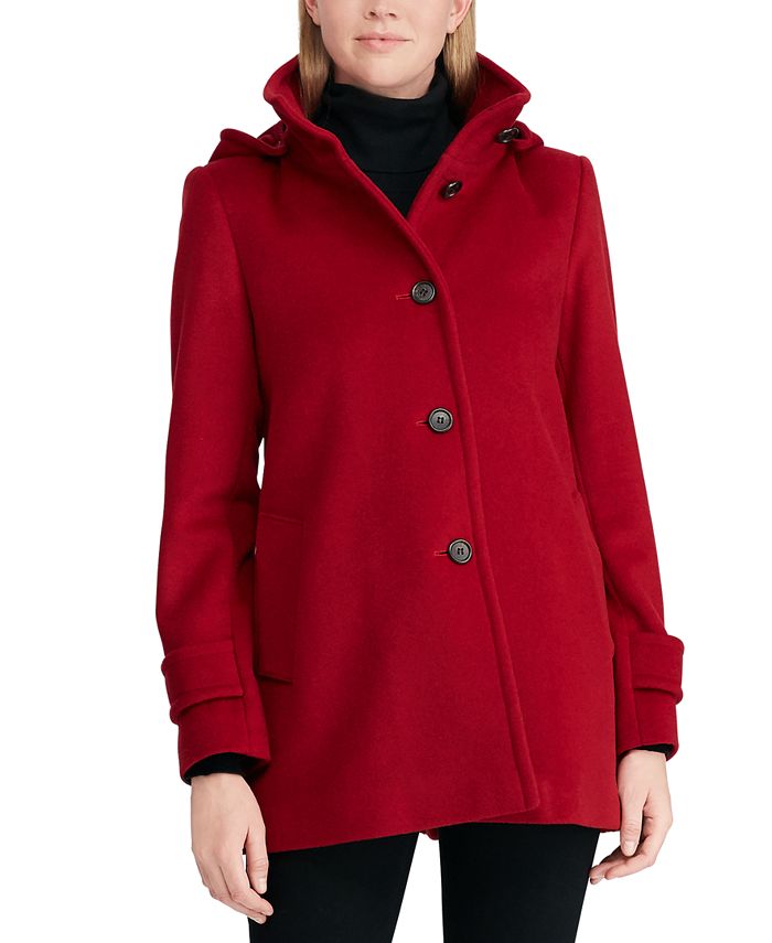 Lauren Ralph Lauren Wool-Blend Hooded Coat, Created for Macy's ...