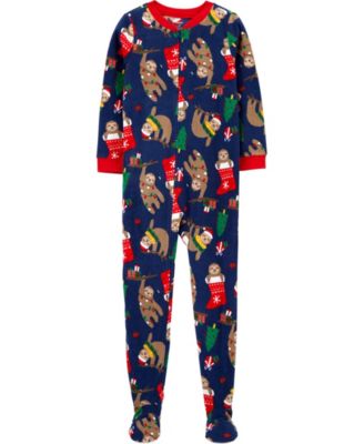 carters christmas footed pajamas
