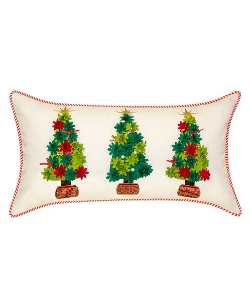 Edie Home Indoor Outdoor Holiday Potted Christmas Trees Decorative Pillow 25 X 13 Reviews Decorative Throw Pillows Bed Bath Macy S