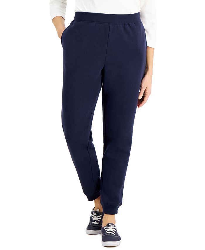 Karen Scott Fleece Jogger Pants, Created for Macy's & Reviews - Pants ...