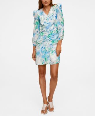 mango ruched detail dress