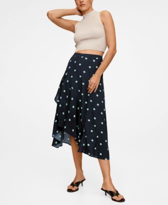 mango polka dot midi skirt