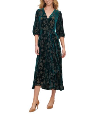 velvet surplice dress