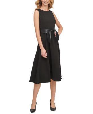 faux leather a line dress