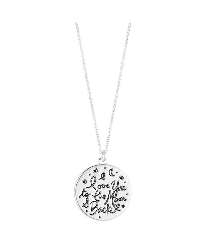 Peanuts Fine Silver Plated I Love You To The Moon Back Enamel Snoopy Pendant Necklace Reviews Necklaces Jewelry Watches Macy S
