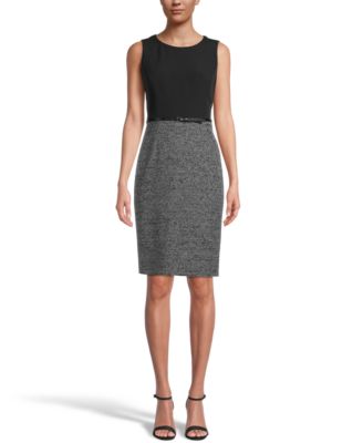 kasper belted sheath dress