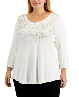 macys plus tops