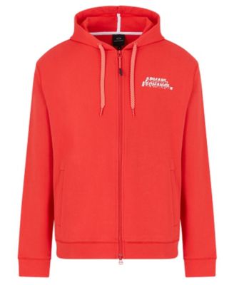 red armani exchange hoodie
