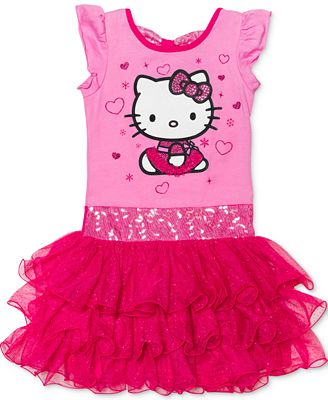 Hello Kitty Girls Dress, Little Girls Short-Sleeve Tutu Dress - Kids ...