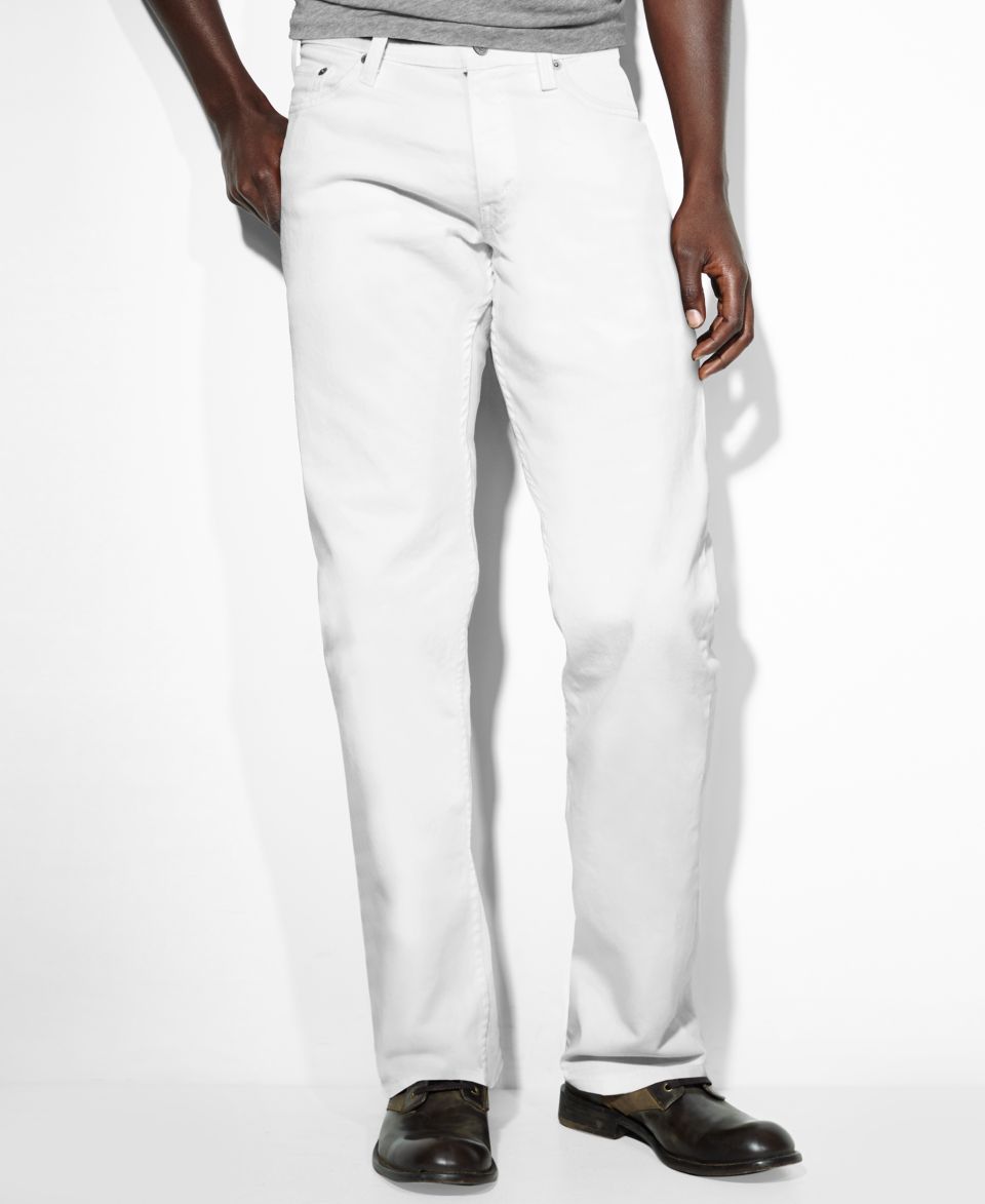 Levis 514 Straight Fit White Jeans   Jeans   Men