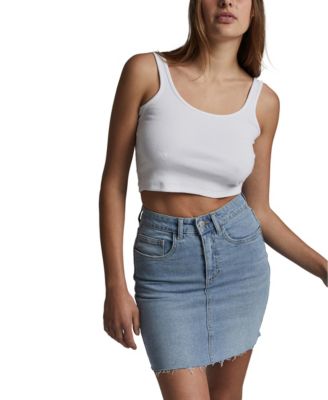 stretch denim mini skirt
