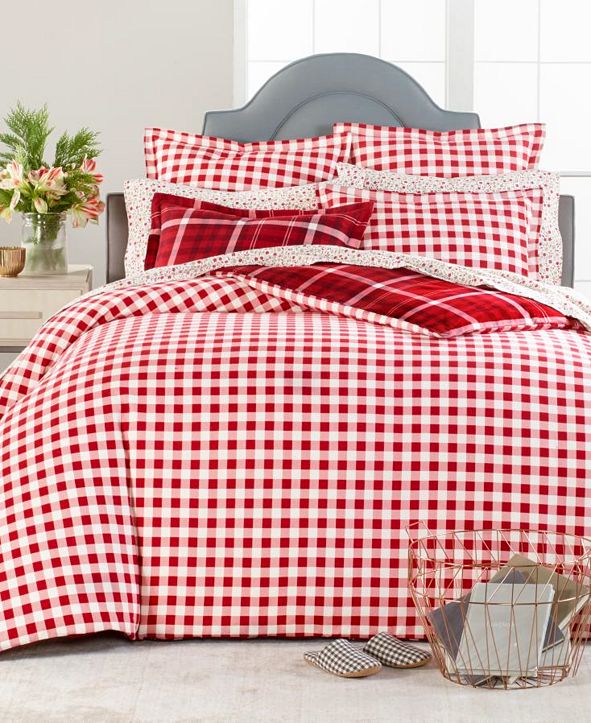 Martha Stewart Collection Wyoming Plaid Bedding Collection, Created for Macys & Reviews ...