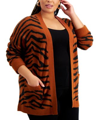 plus size orange cardigan