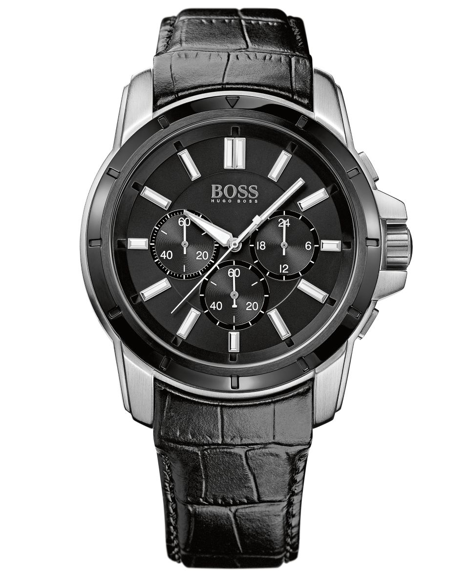 Hugo Boss Watch, Mens Brown Leather Strap 47mm 1512876   Watches   Jewelry & Watches