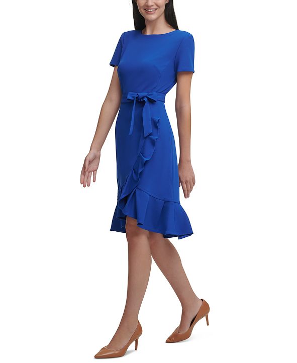 calvin klein floral pleated crepe gown