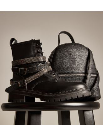 rhinestone studded combat boots