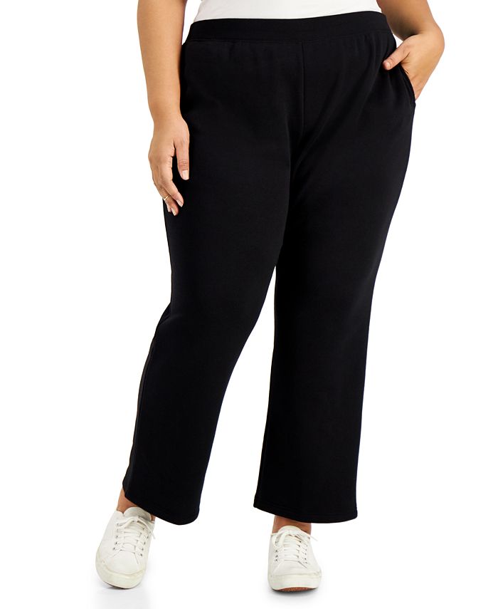 Karen Scott Plus Size Fleece Pants, Created for Macy's & Reviews ...