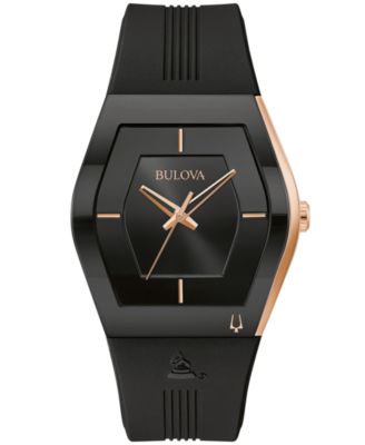 Мужские часы Bulova Latin Grammy с черным силиконовым ремешком 40,5 мм