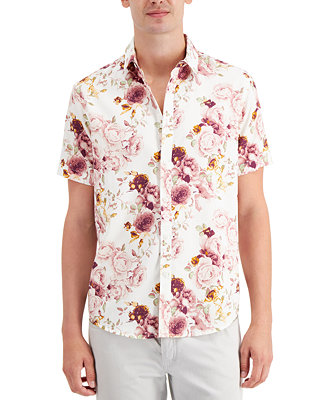 INC Men's Oversized Floral-Print Shirt, Created for Macy's