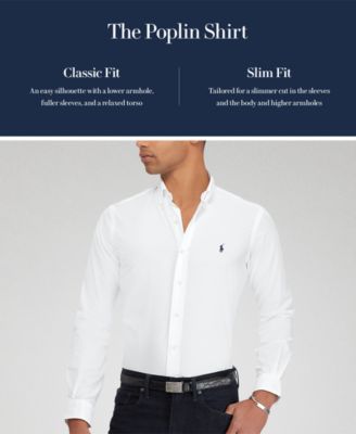 polo ralph lauren men's classic fit stretch poplin shirt