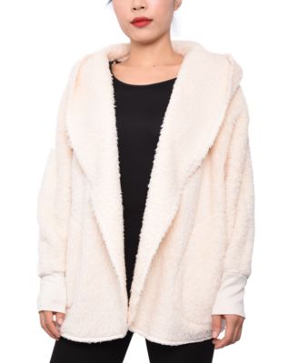 sherpa cardigan with hood