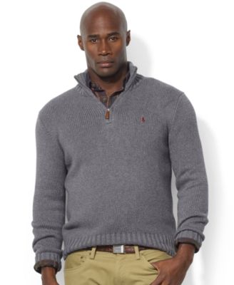 Polo Ralph Lauren Sweater, Half-Zip Mock Neck Merino Wool Pullover ...