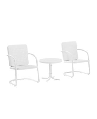 Набор уличных стульев Bates из 3 частей белого цвета