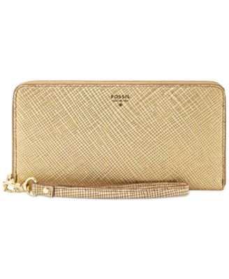 Fossil Sydney Leather Zip Clutch Wallet - Handbags & Accessories - Macy's