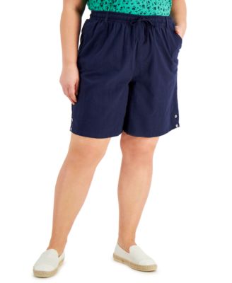 Lisa Cotton Drawstring-Waist Shorts 