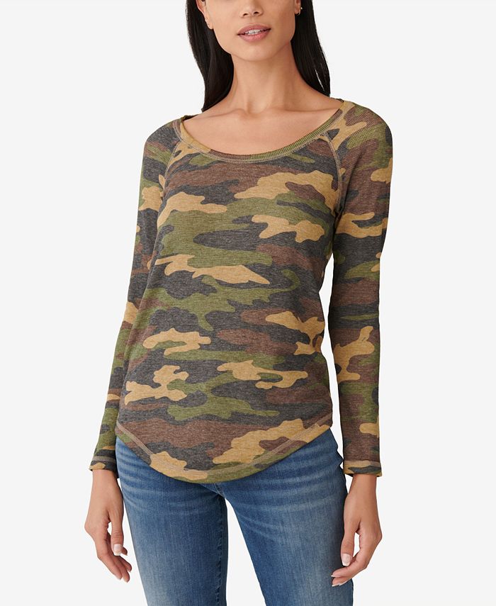 Lucky Brand Camo Thermal TShirt & Reviews Tops Women Macy's