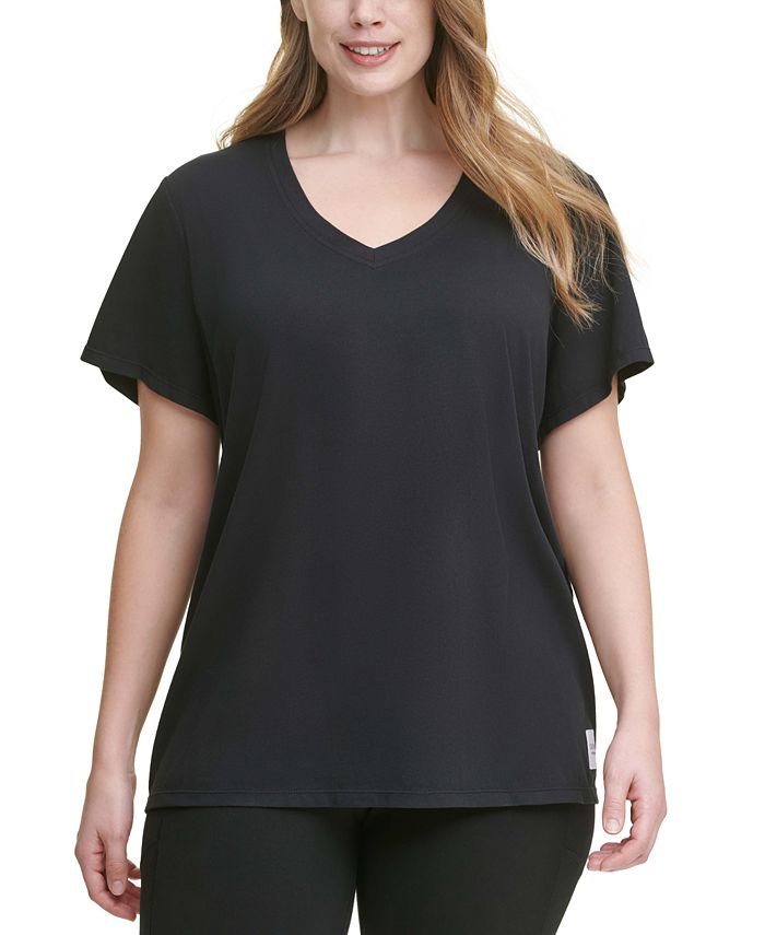 calvin klein v neck t shirt women's